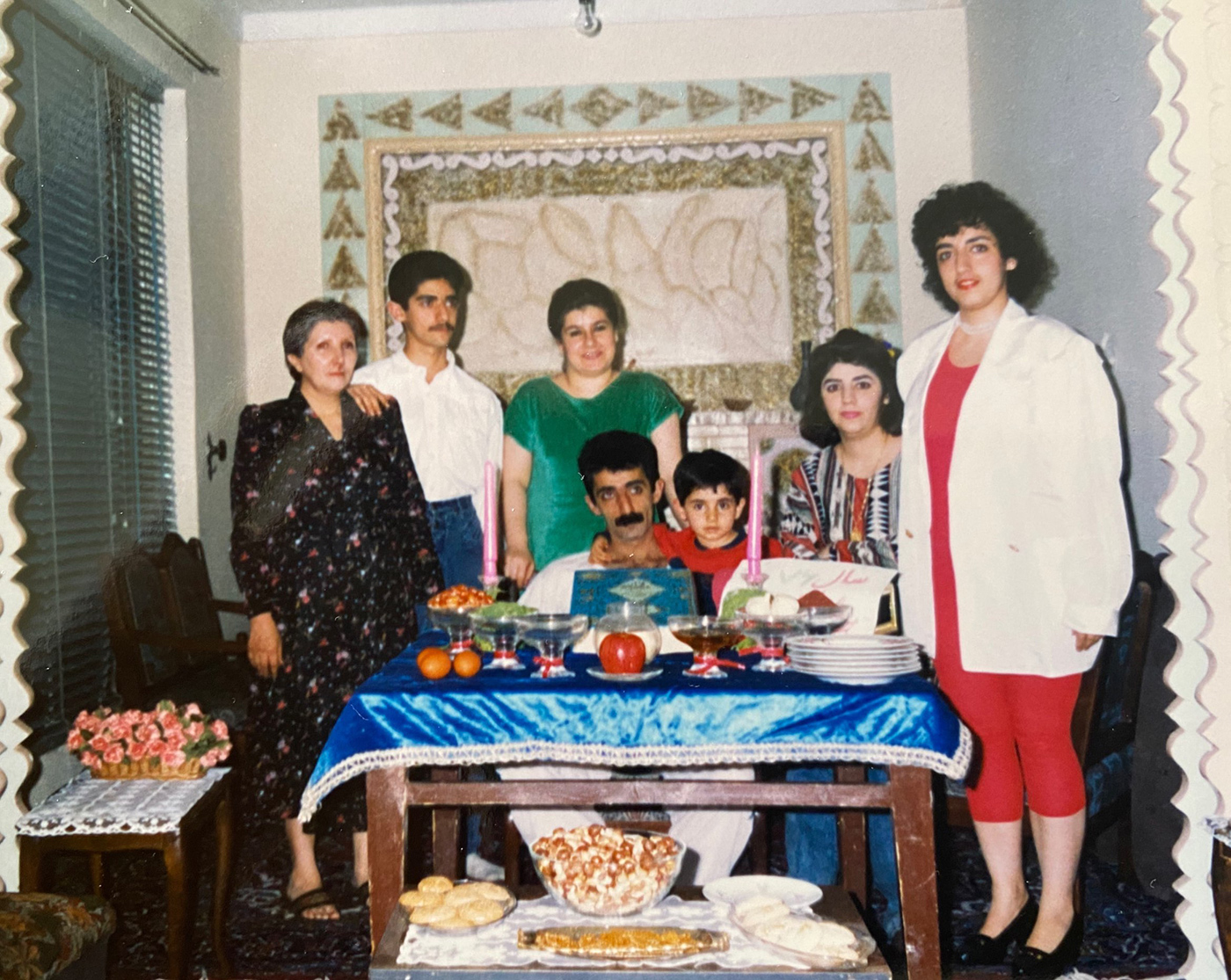 archival photo of narges mohammadi with her family