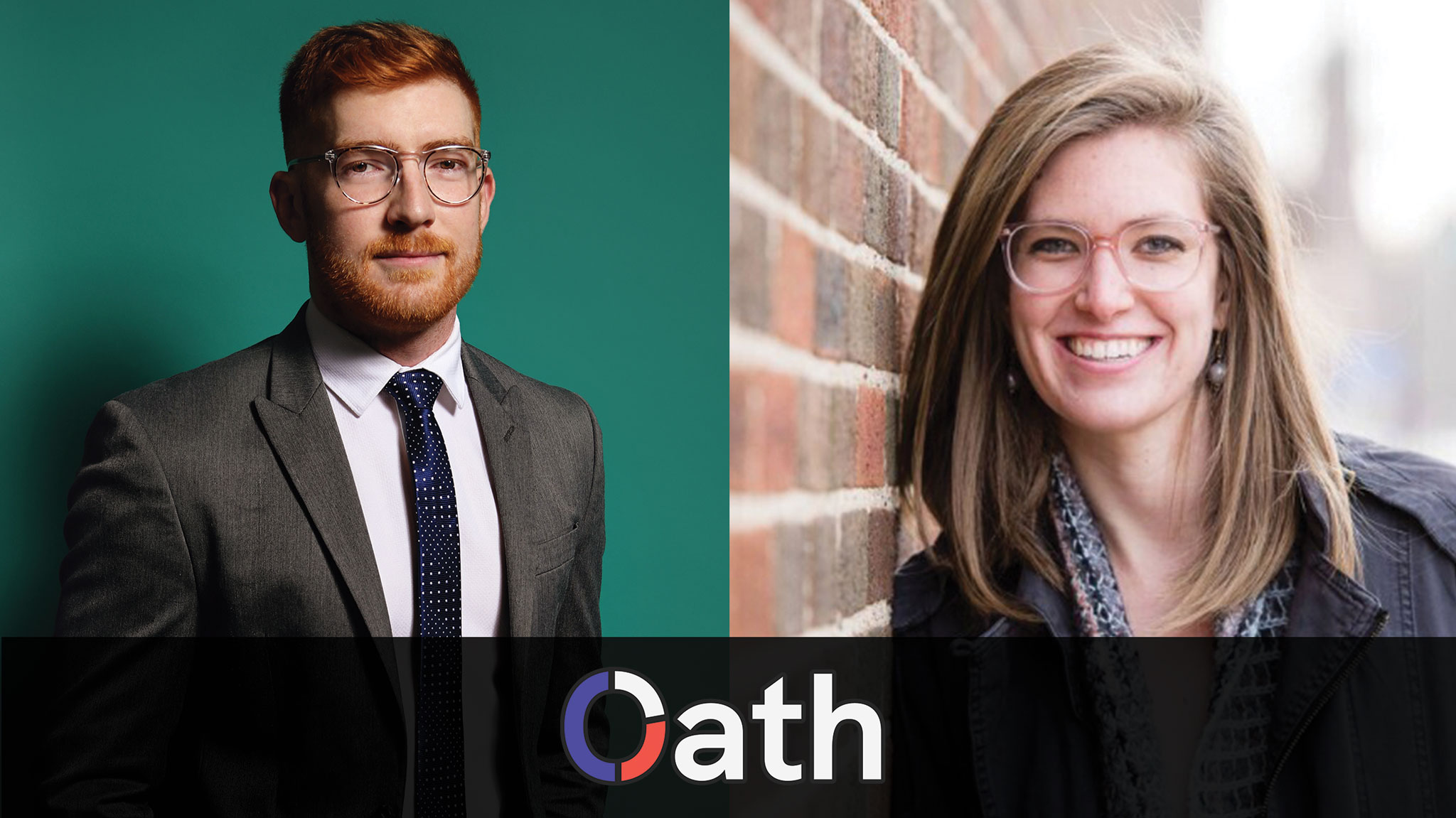 Cofounders of Oath, Brian Derrick and Taylor Ourada.