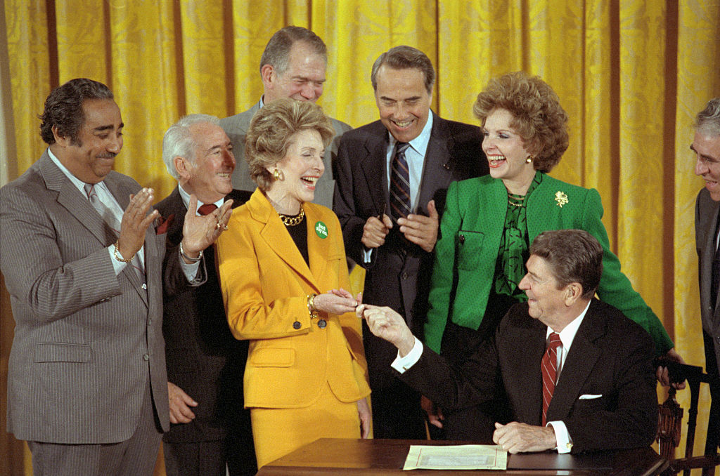 Mr. and Mrs. Ronald Reagan with Political Leaders