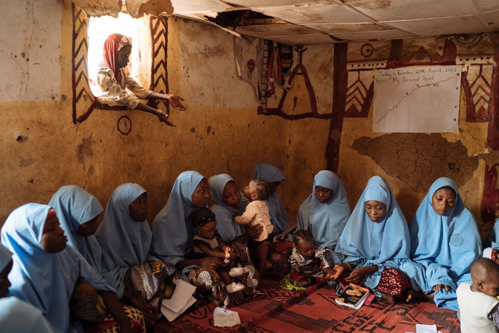 A program for adolescent mothers run by the Center for Girls Education in Zaria, Nigeria, which is expected by 2050 to overtake the United States as the world's third most populous country, on April 27. Educating girls has an unusually large impact on family size in Africa, because it delays the age of marriage and helps young women to space out their children, researchers have found.