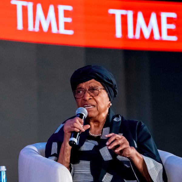 Ellen Johnson Sirleaf speaks at the TIME100 Africa Summit in Kigali, Rwanda, on Nov. 17, 2023.