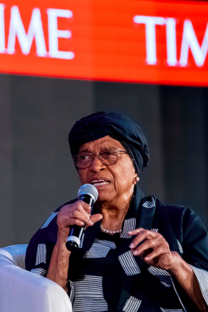 Ellen Johnson Sirleaf speaks at the TIME100 Africa Summit in Kigali, Rwanda, on Nov. 17, 2023.