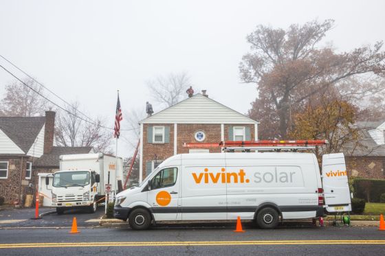A Vivint Solar Installation As Companies Go Door-to-Door In Battle With Tesla