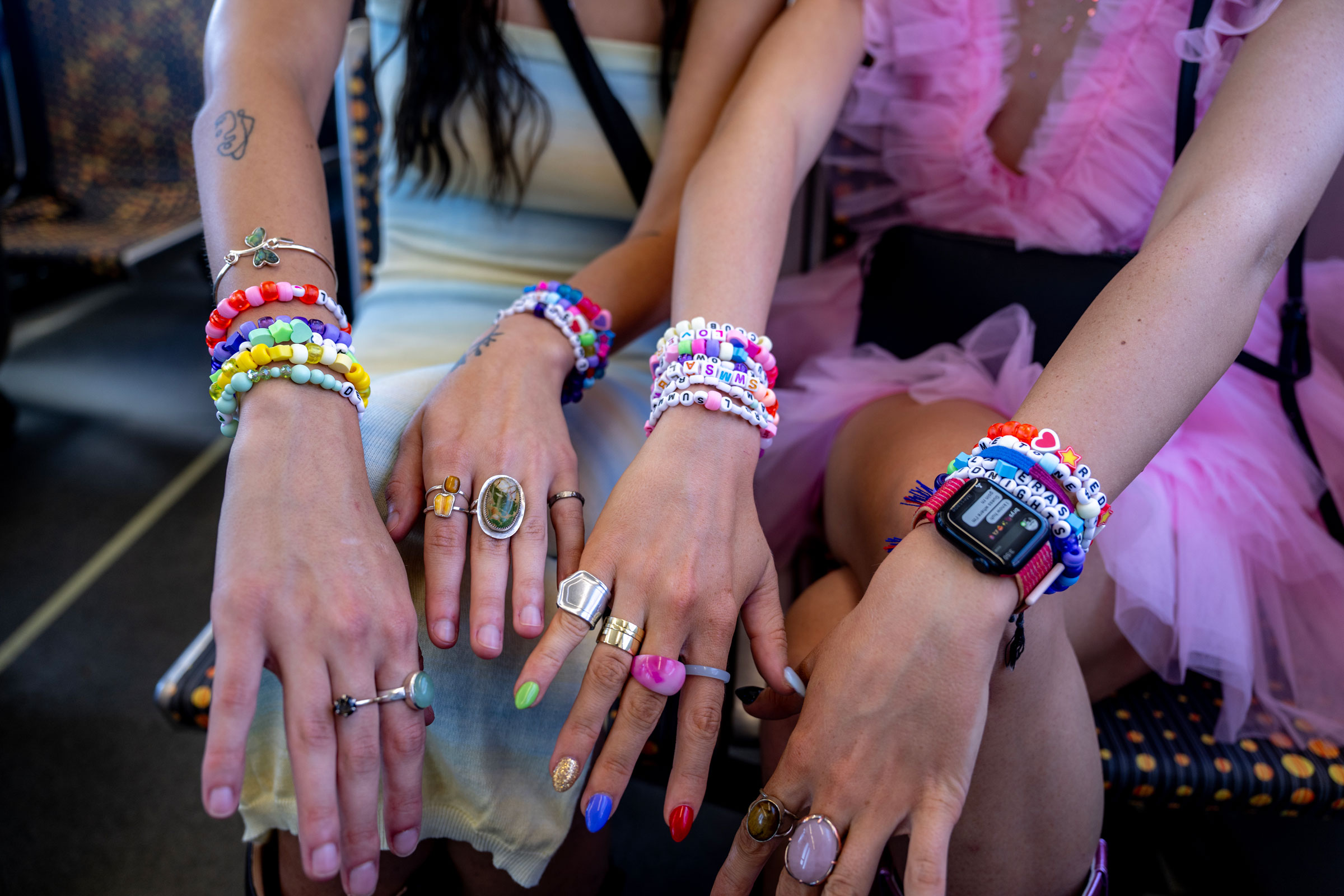 Taylor Swift fans show off their friendship bracelets