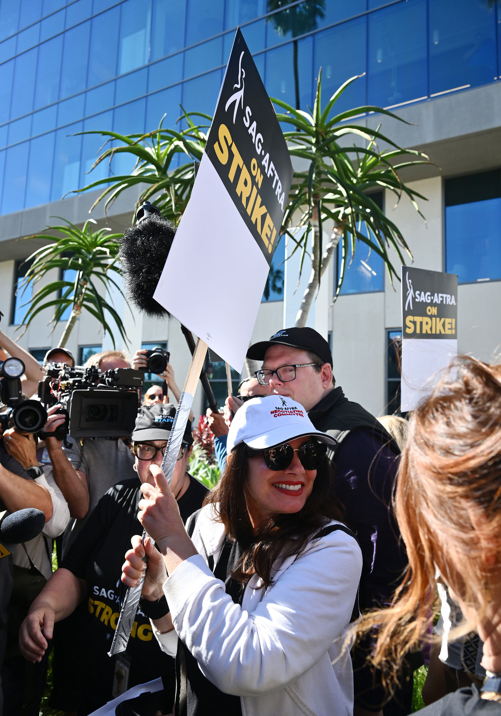 Fran Drescher joins SAG-AFTRA and WGA Members and supporters as they walk the picket line
