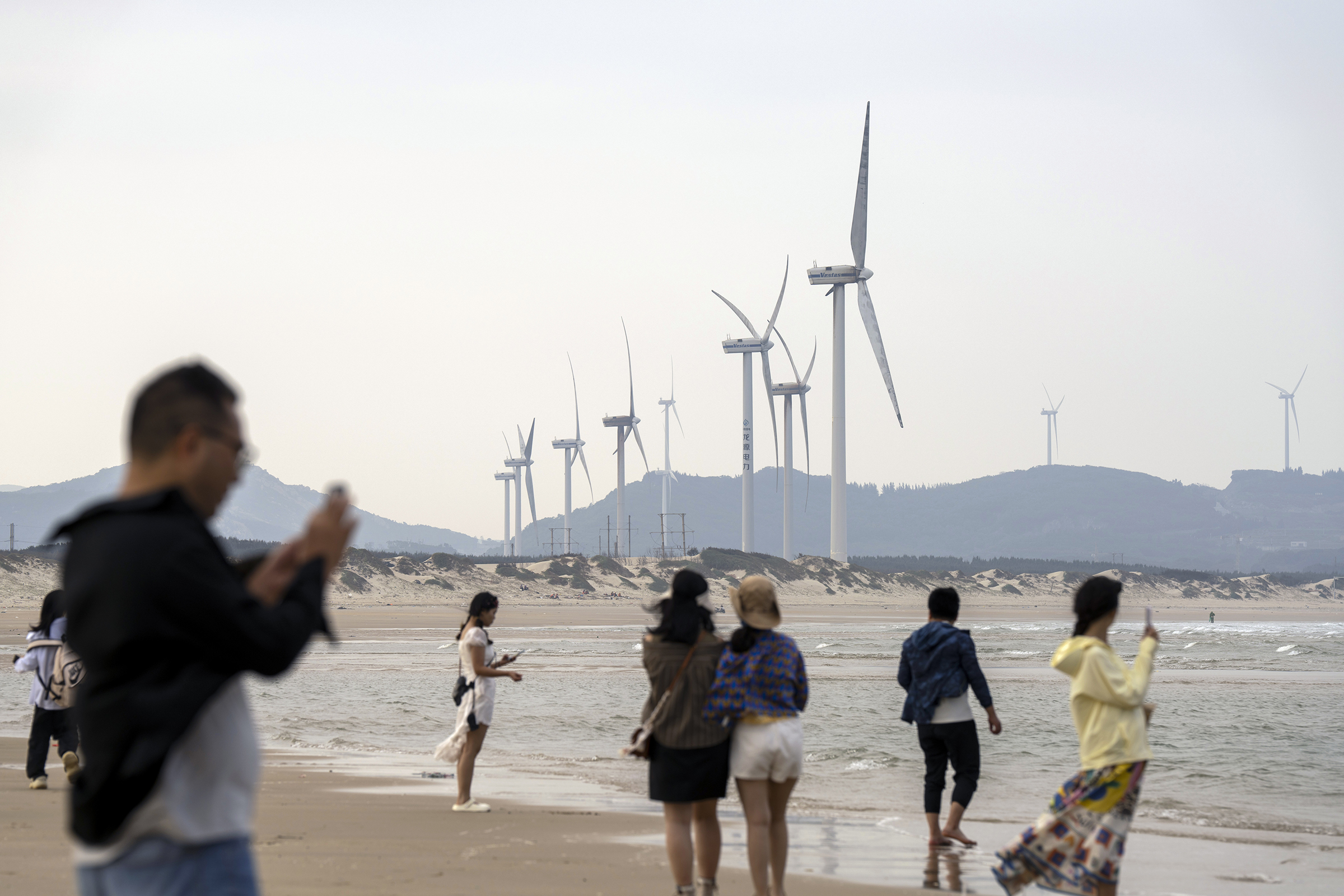 China Longyuan Power Group Ltd. onshore wind turbines in Pingtan Island, Fujian province, China, on Oct. 18.