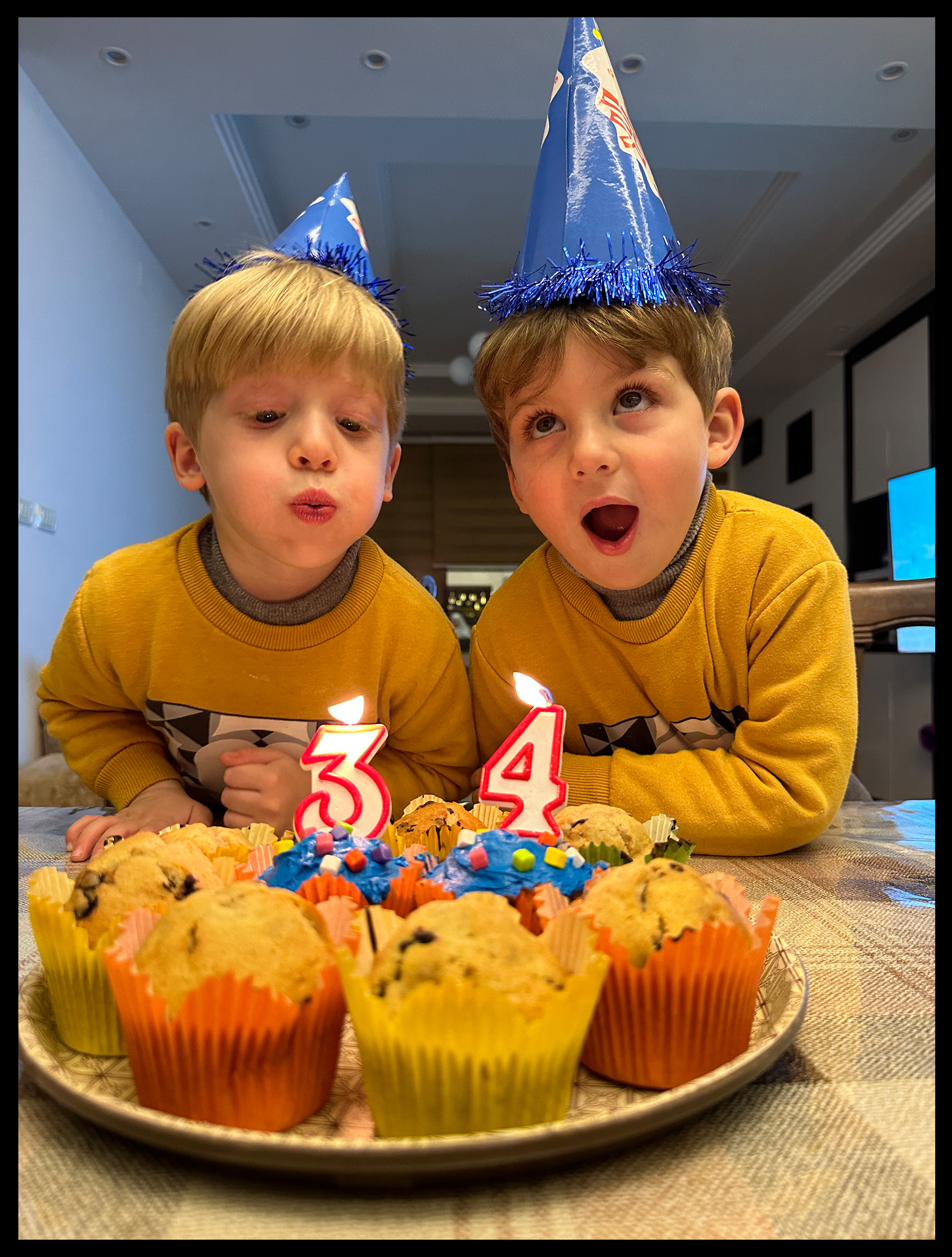 A picture of Zaid and Omar's last birthday party in March. Their birthdays are a week apart, which is why the family celebrates them on the same day.