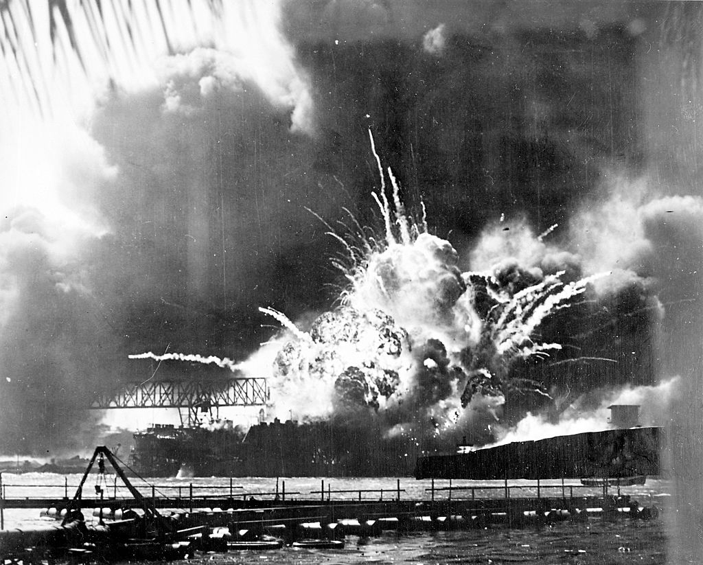 USS Shaw explodes During Pearl Harbor Attack