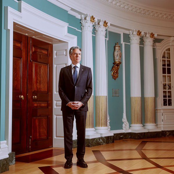 Secretary of State Antony Blinken in the Treaty Room at The U.S. Department of State in Washington, on Dec. 21, 2023.