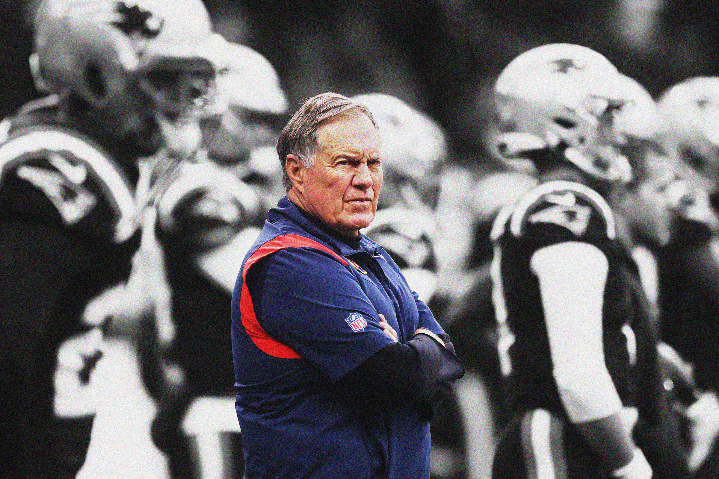 Bill Belichick looks on during the NFL match between Indianapolis Colts and New England Patriots on Nov. 12, 2023.
