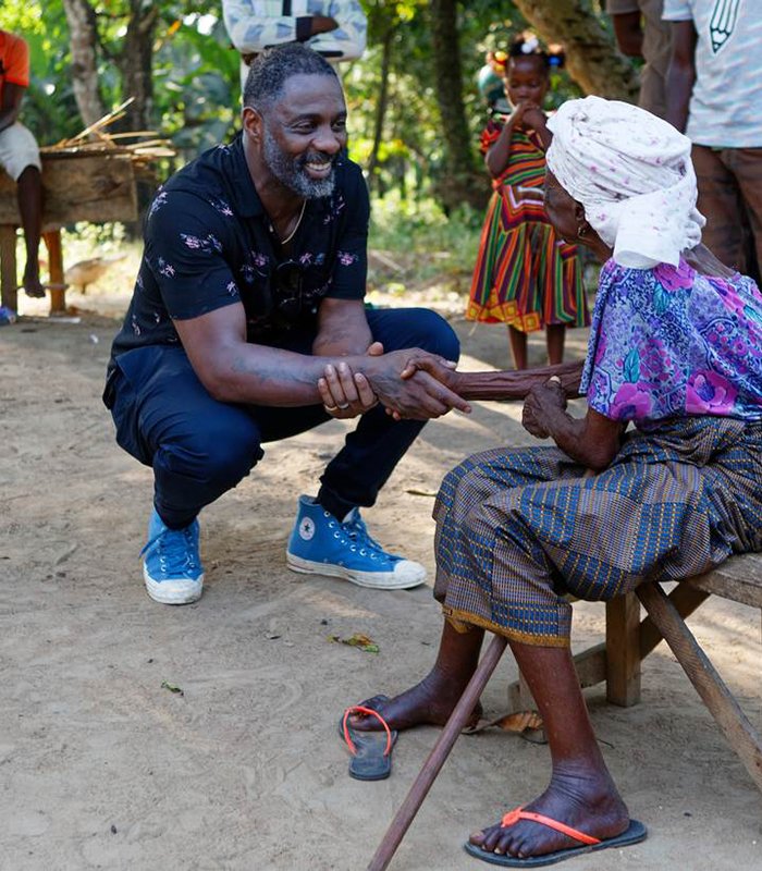 Idris Elba in Sierra Leone on a 2019 IFAD mission