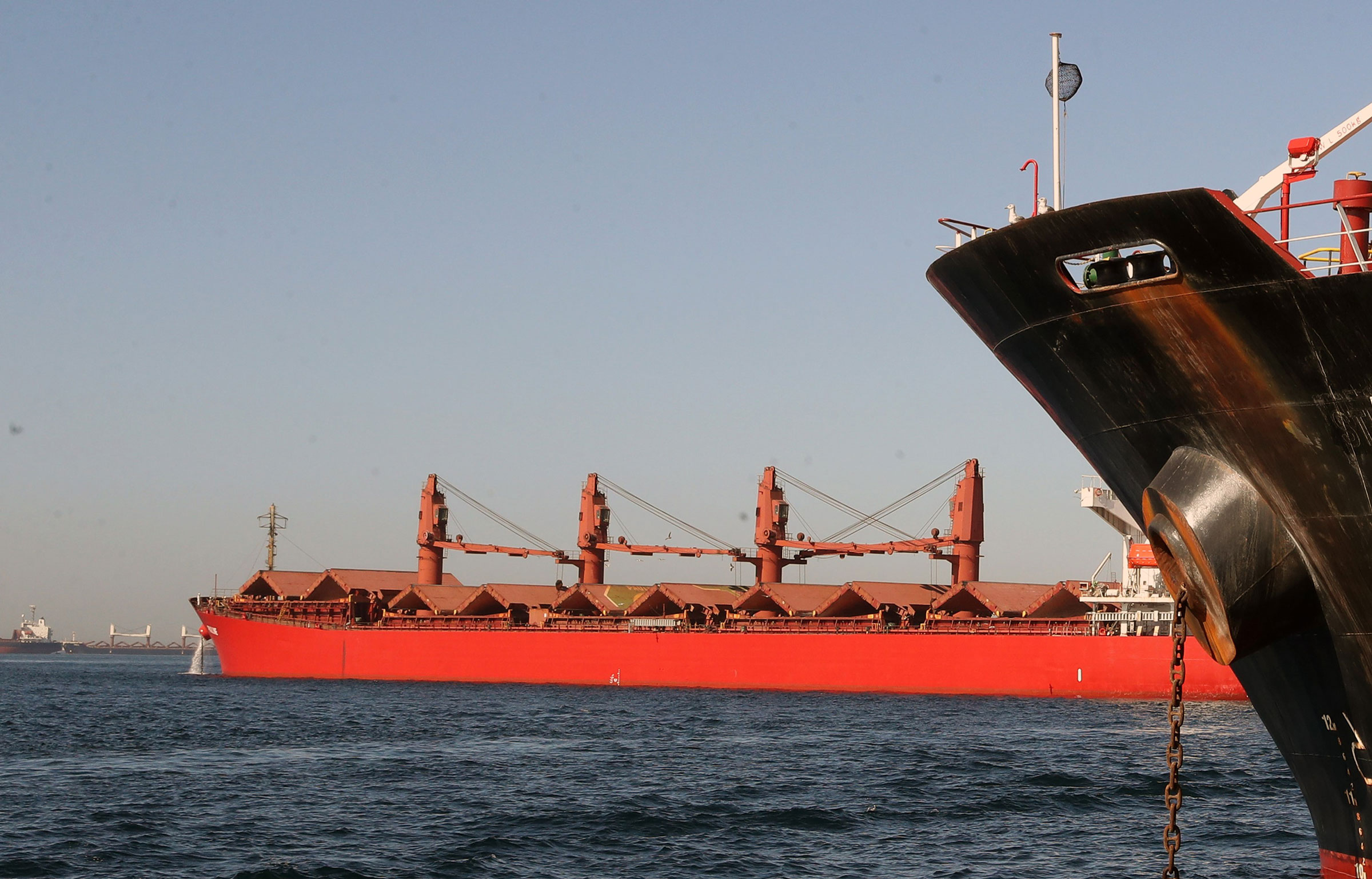 A cargo ship enters the Mersin port in Mersin, Türkiye