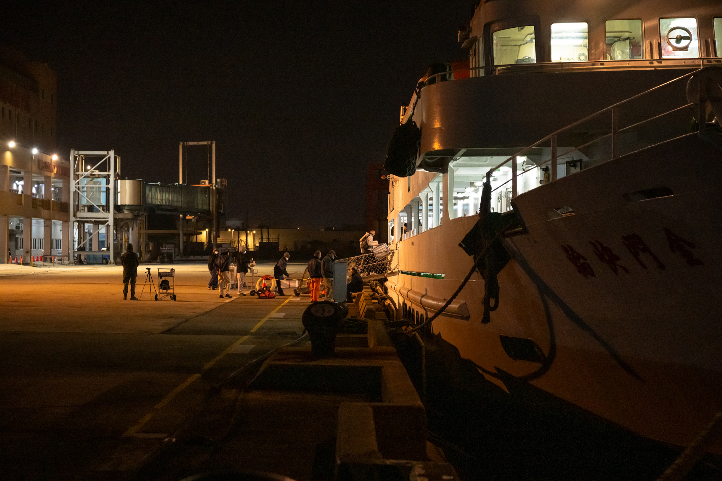 Wuqiu residents board on a 6 hour overnight ferry back to Wuqiu to vote. Only Wuqiu residents are permitted to access the military Islands. Jan 12, 2024.