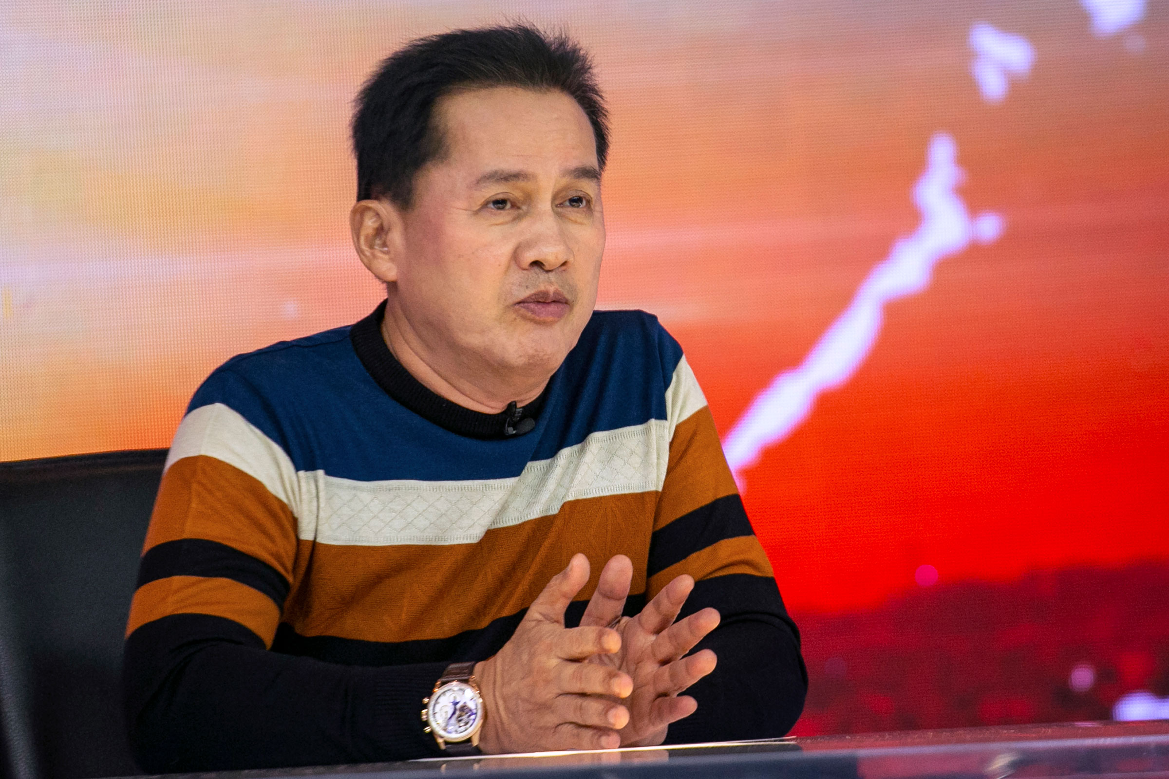 Apollo Carreon Quiboloy appears on his talk show in Davao City, Philippines, on May 23, 2016.