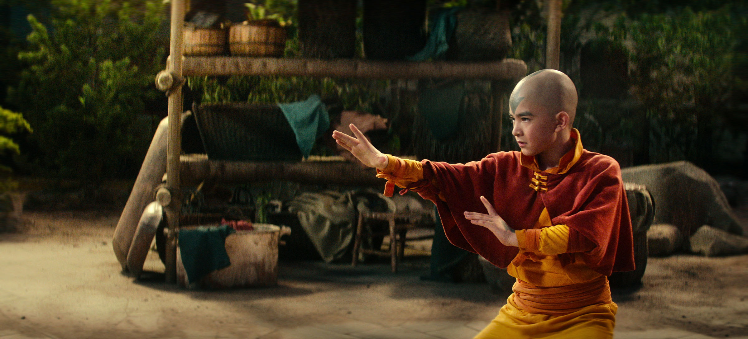 Gordon Cormier as Aang in season 1 of Avatar: The Last Airbender.