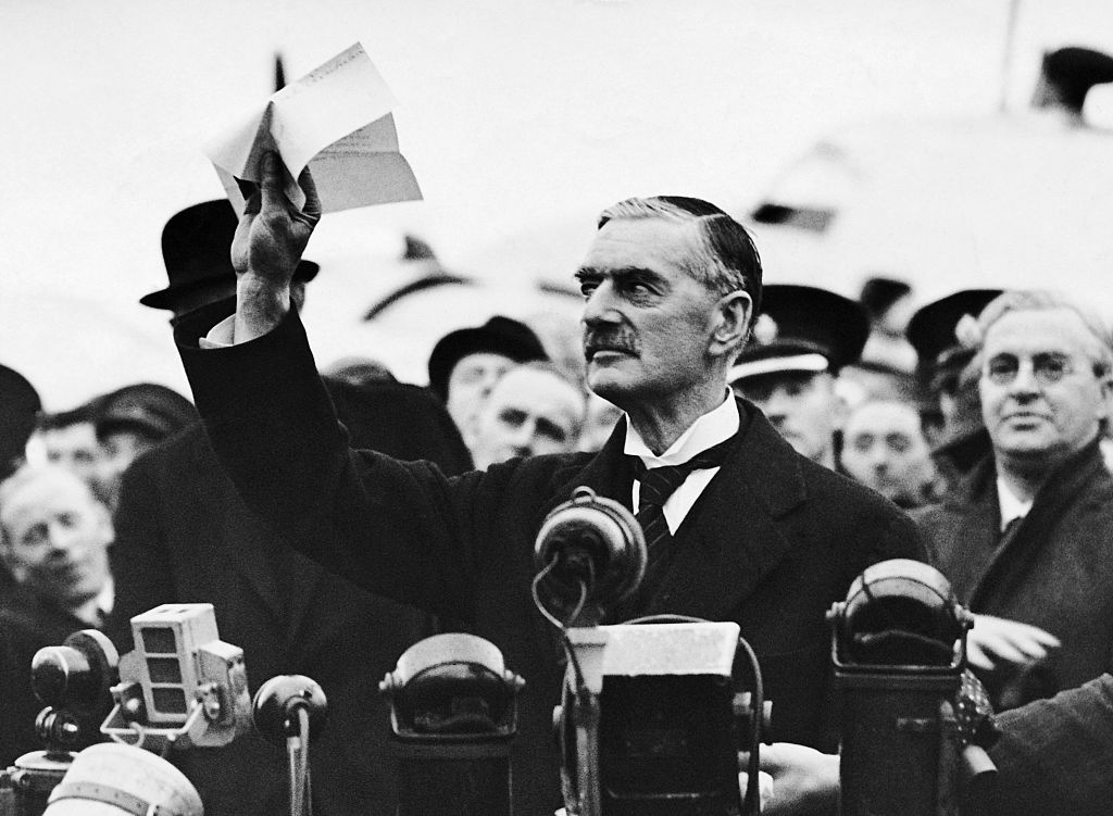 Politician waving the Anglo-German Agreement