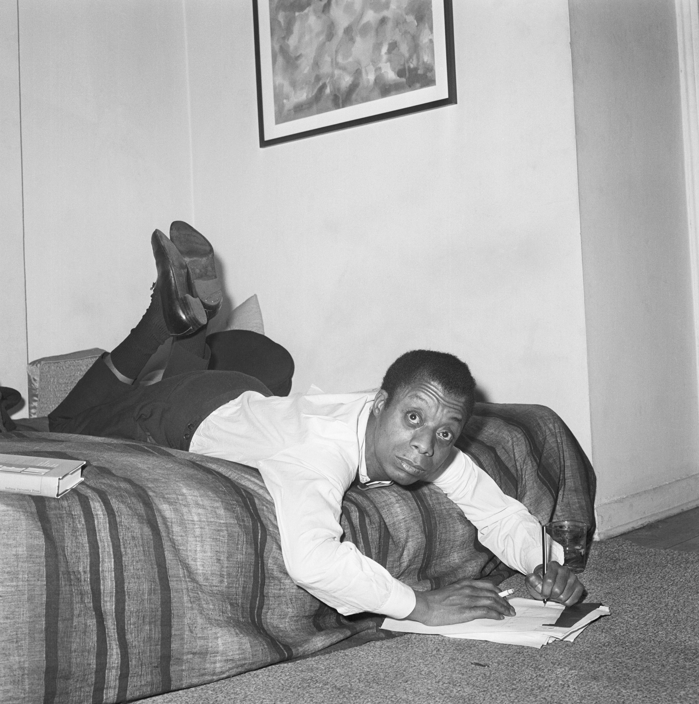 James Baldwin in his apartment in New York, on Jan. 30, 1963.
