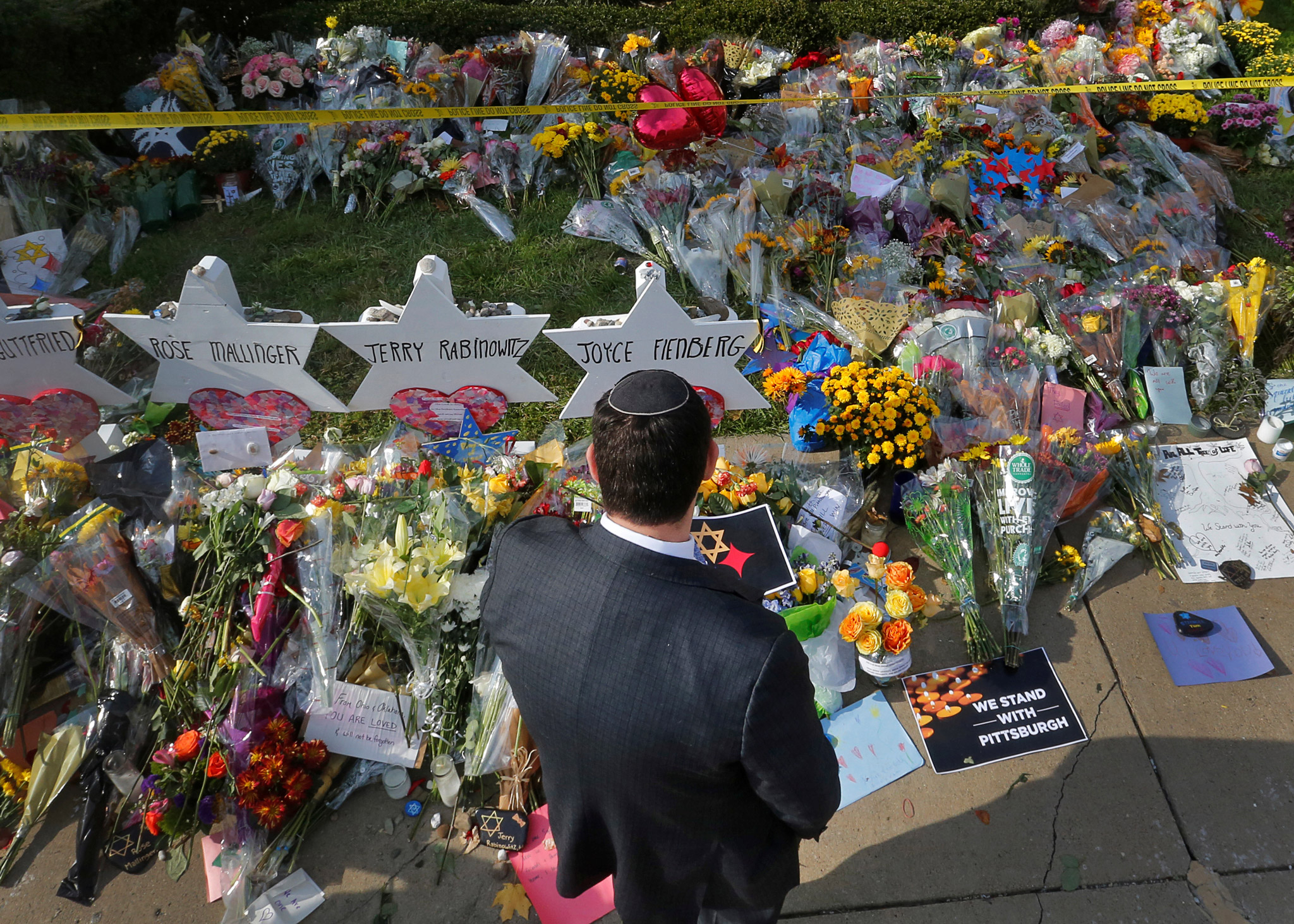 A memorial outside the Tree of Life synagogue