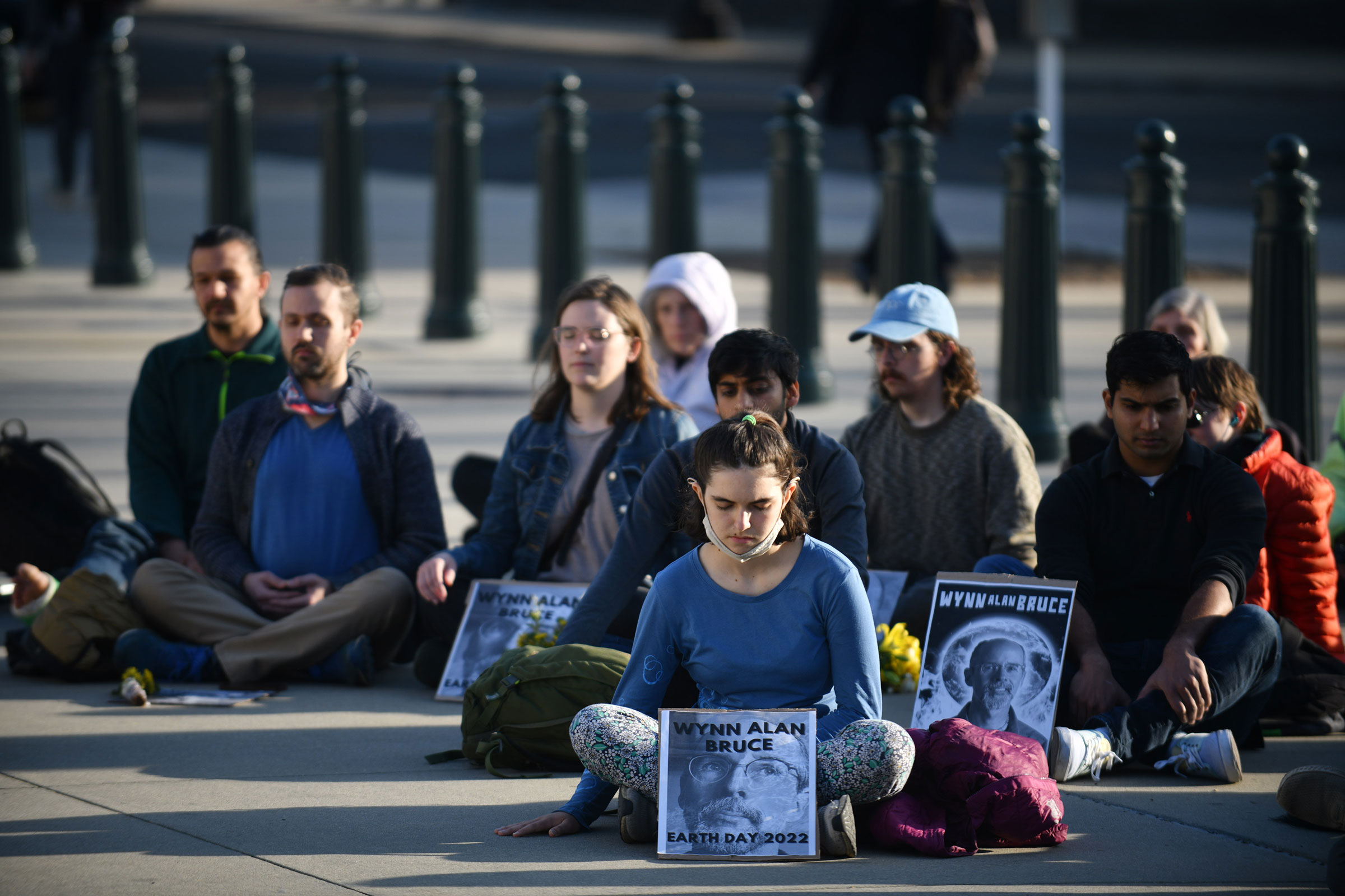 A vigil to honor Wynn Alan Bruce is held in front of the U.S. Supreme Court in Washington, D.C., on April 29, 2022.
