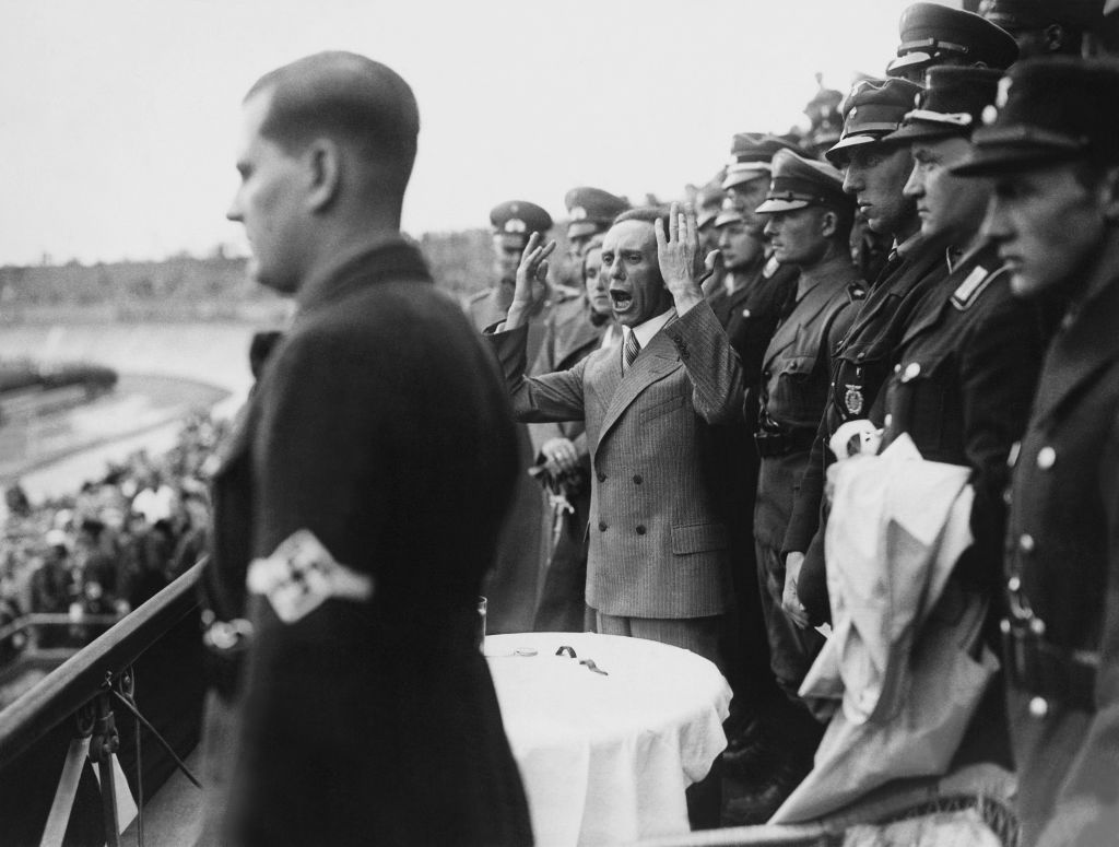 Speech Of Goebbels In A Full Stadium At Germany In Europe During The Thirties