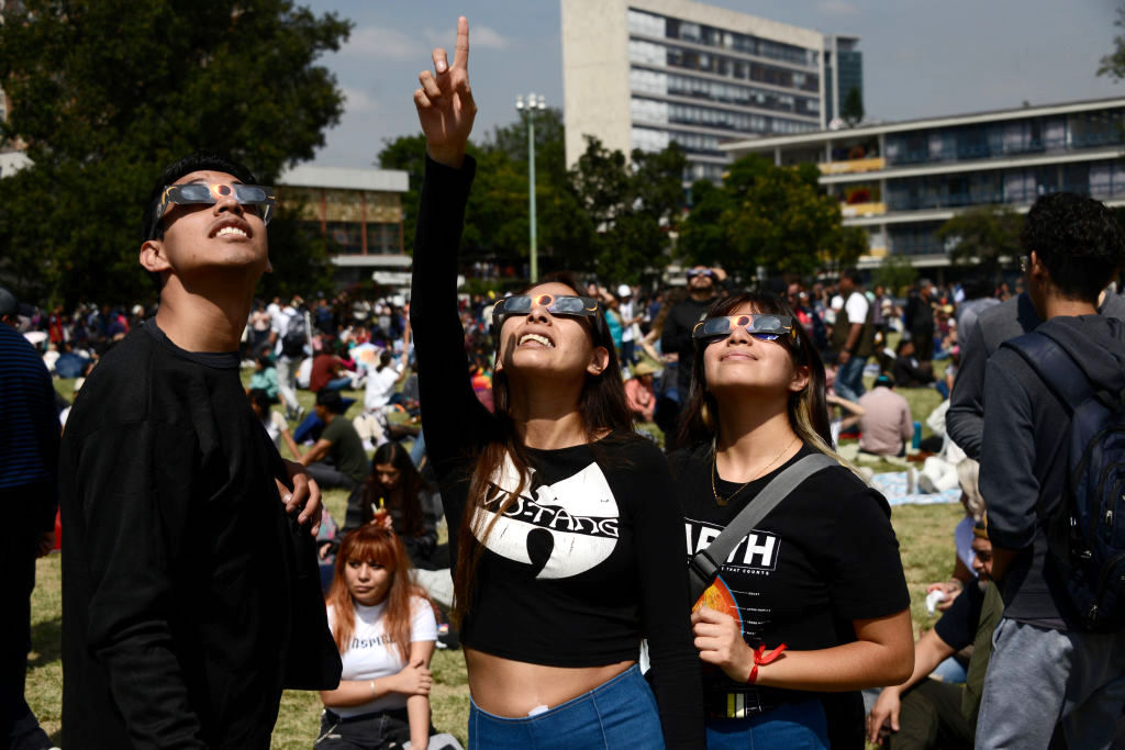 People Observe Annular Solar Eclipse From Mexico