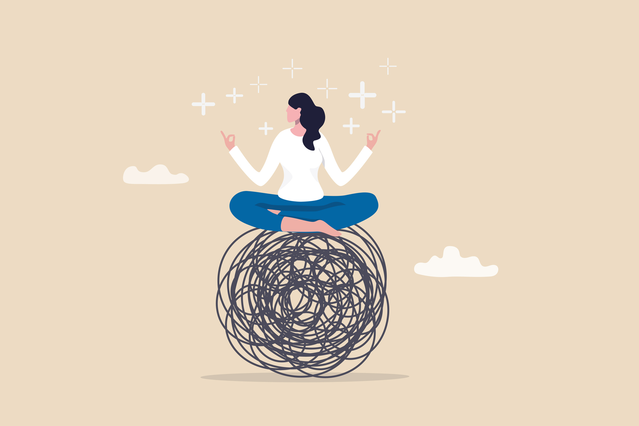 An illustration showing a balanced approach to stress