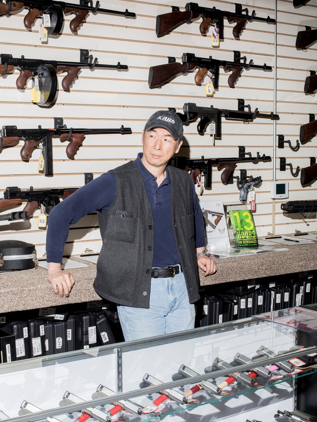 Kahr Arms owner Justin Moon poses for a portrait at Kahr Arms' Tommy Gun Warehouse on Kahr Ave., in Greeley, Penn., on April 26, 2018.