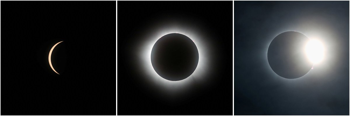 Views of the total solar eclipse from Mazatlan, Mexico.