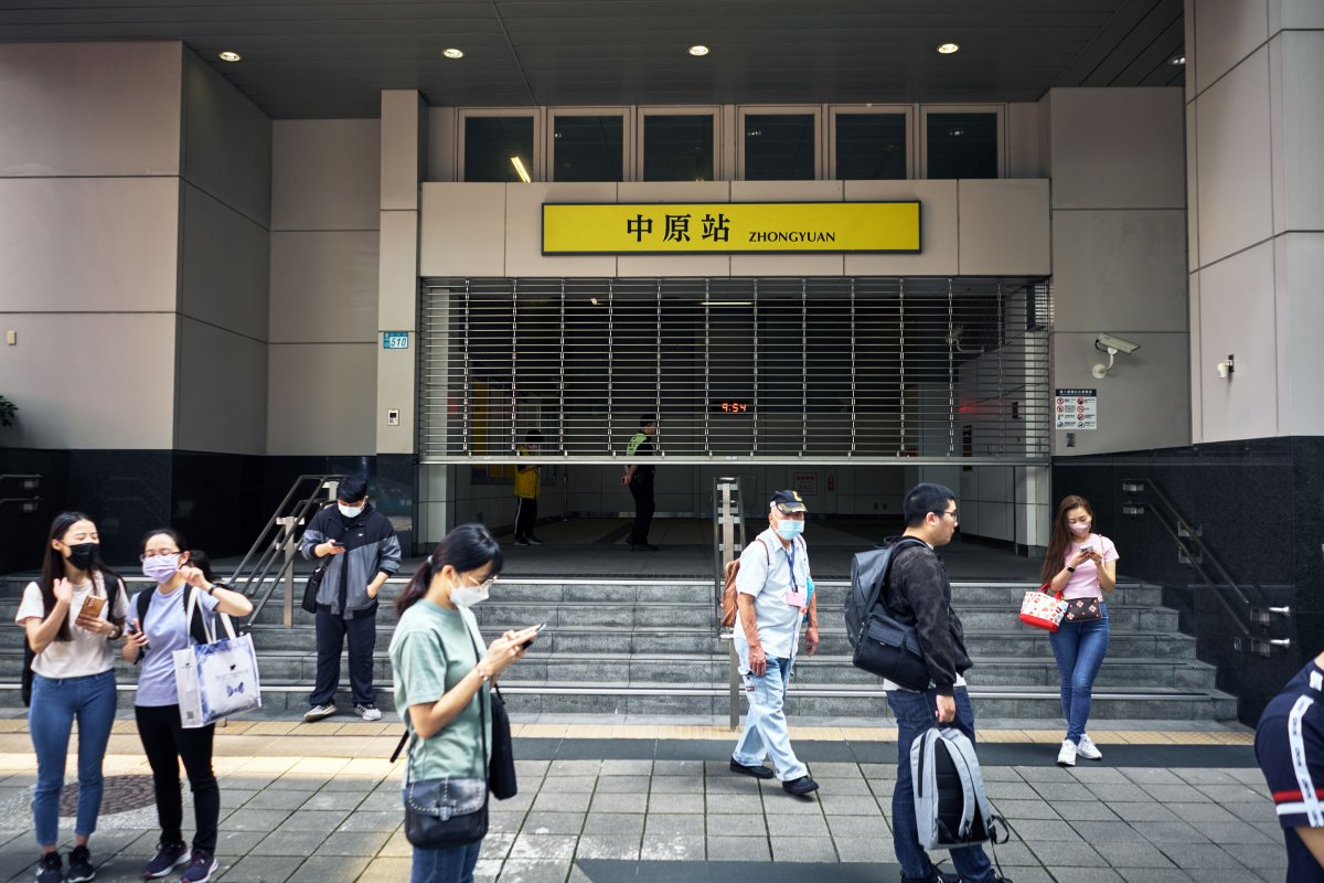 The Zhongyuan Taipei Metro station, temporarily closed due to an earthquake, in Taipei, Taiwan.