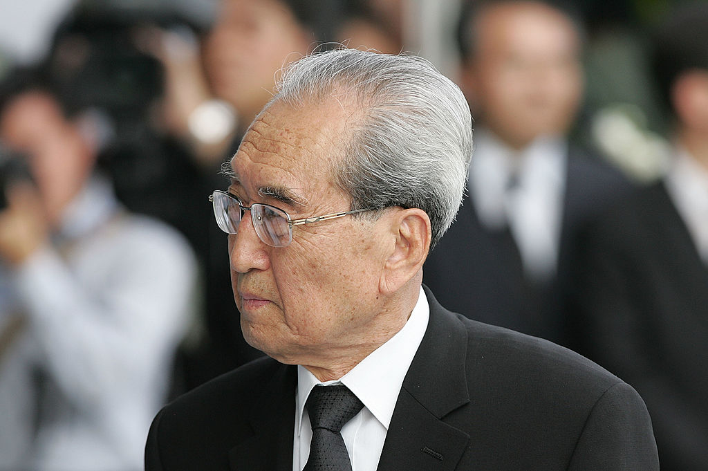 Kim Ki-nam attends the memorial for former South Korean President Kim Dae-jung at the National Assembly in Seoul, South Korea, on August 21, 2009.