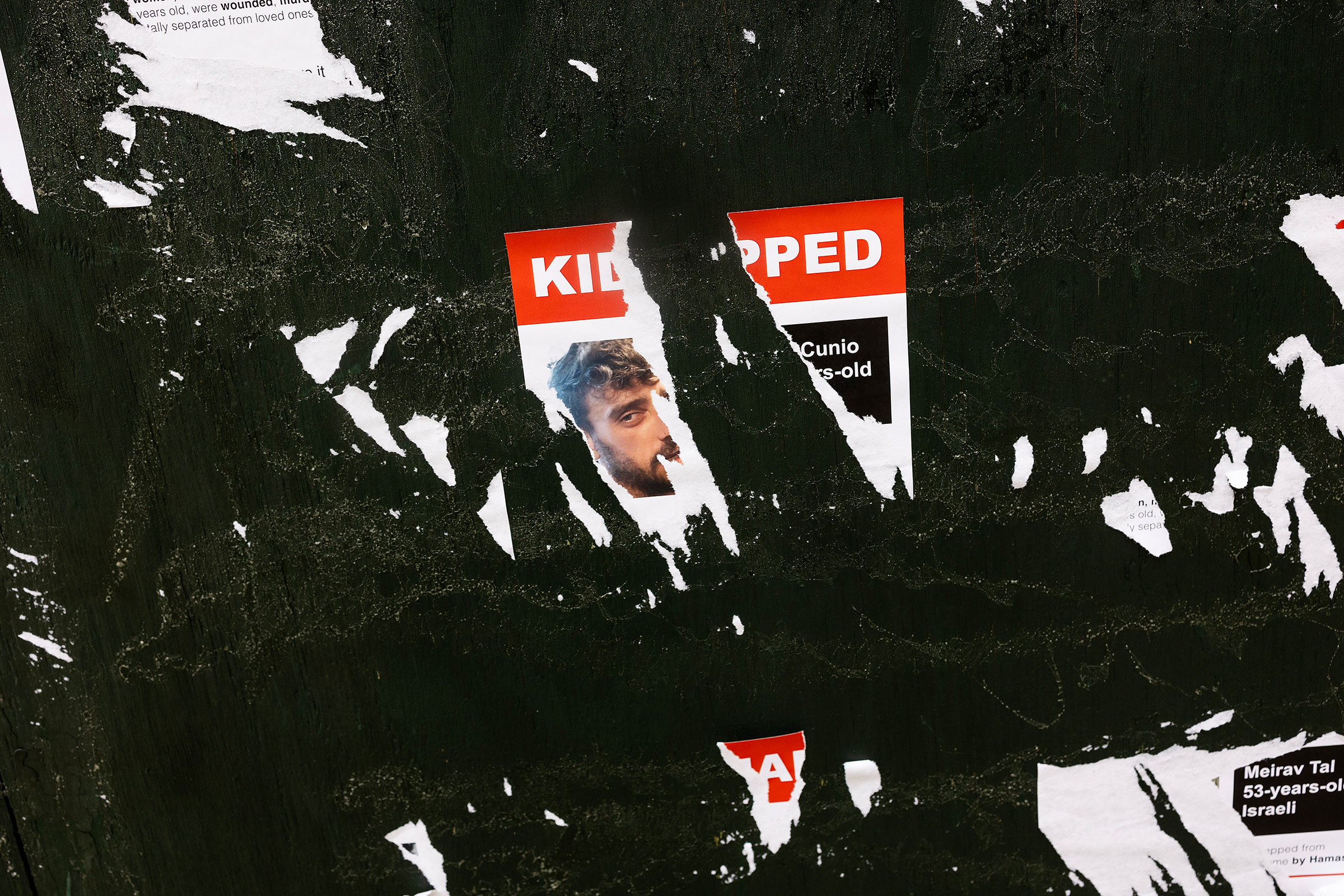 Torn kidnapped posters around the NYU campus