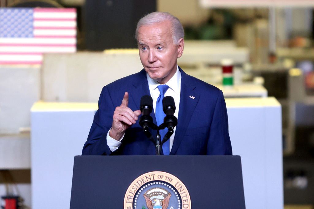 U.S. President Joe Biden at Gateway Technical College in Sturtevant, Wis., on May 8, 2024