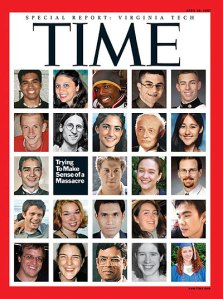 The TIME magazine cover on the 2007 Virginia Tech shooting